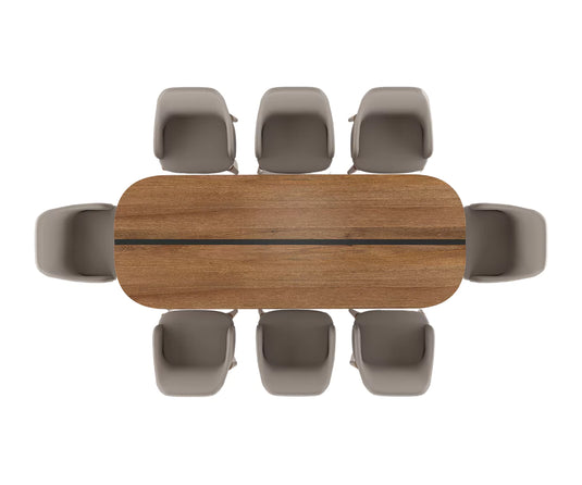 Brevona Solid Wood Modern Large Dining Table Set for 8