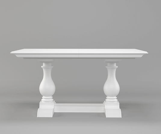 Callenbridge Solid Wood White 6-8 Seater Extendable Dining Table Set