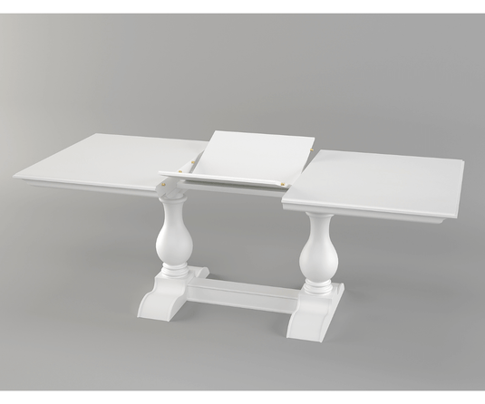 Callenbridge Solid Wood White 6-8 Seater Extendable Dining Table Set