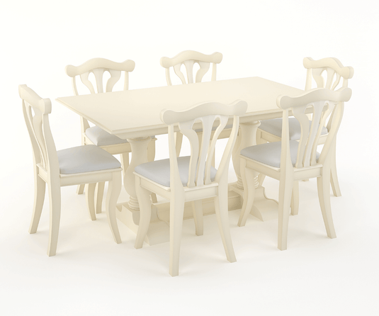 Callenbridge Solid Wood White 6-8 Seater Extendable Dining Table Set
