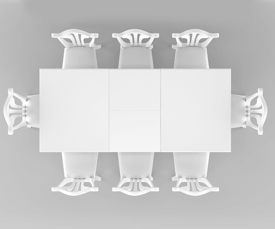 Callenbridge Solid Wood White 6-8 Seater Extendable Dining Table Set