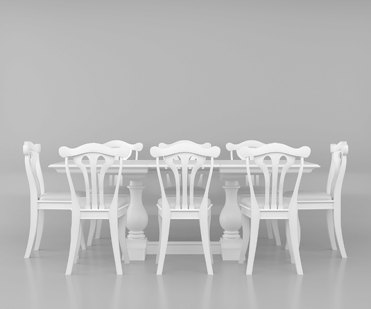 Callenbridge Solid Wood White 6-8 Seater Extendable Dining Table Set