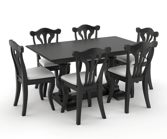 Callenbridge Solid Wood White 6-8 Seater Extendable Dining Table Set