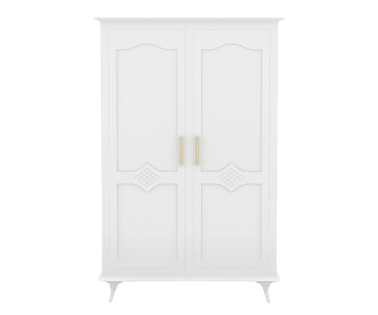 Ecluvin White 2 Door Wardrobe | Luxury Bedroom Wardrobe