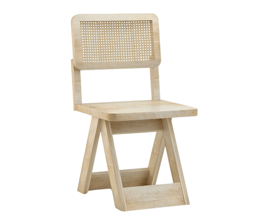 Felvian Solid Wood Cane Chair Set of 2