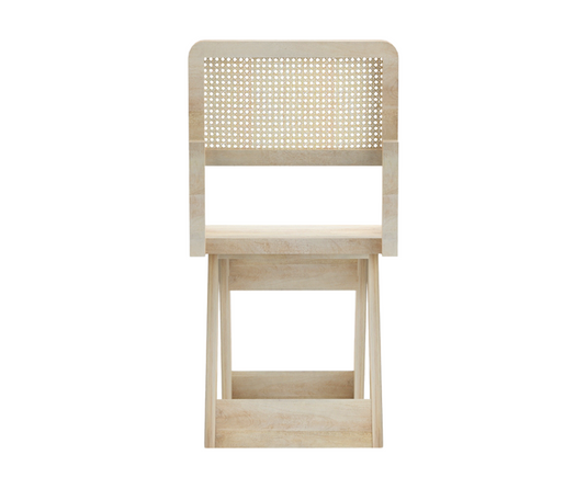 Felvian Solid Wood Cane Chair Set of 2