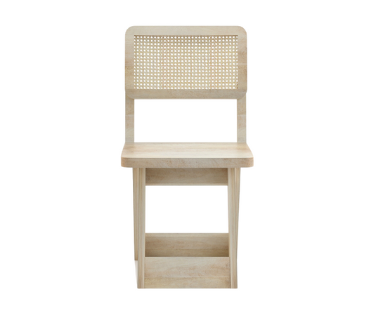 Felvian Solid Wood Cane Chair Set of 2