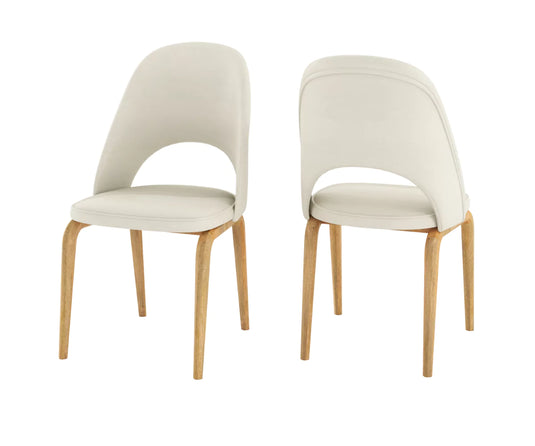 Fexoria Fabric Dining Chairs Set of 2 - Natural Finish