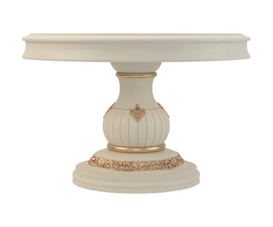 Nyxor Luxury Solid Wood Round Dining Table - Beige Finish