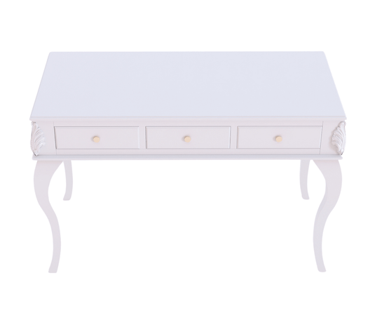 Opaline Luxury White Study Desk with Chair