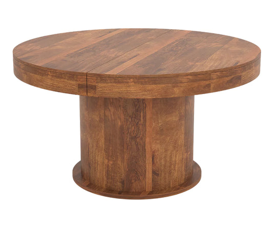 Qindora Solid Wood 6-8 Seater Round Extendable Dining Table Set