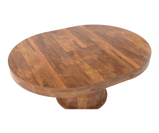 Qindora Solid Wood 6-8 Seater Round Extendable Dining Table Set