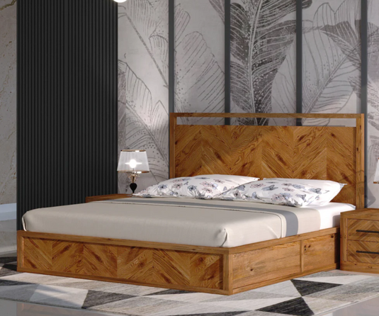 Riva Rustic Solid Wood Storage Bed.