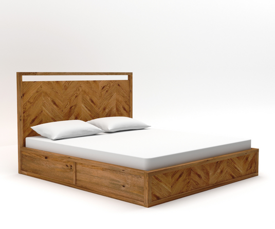 Riva Rustic Solid Wood Storage Bed.