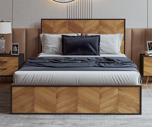 Serene Solid Wood 4 Drawers Storage Bed.