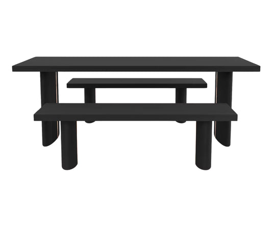 Tarkon Solid Wood Large Contemporary 8 Seater Dining Table with Bench Set