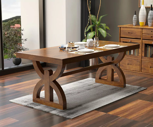 Nexlan Wooden Dining Table for 6, Interior View.