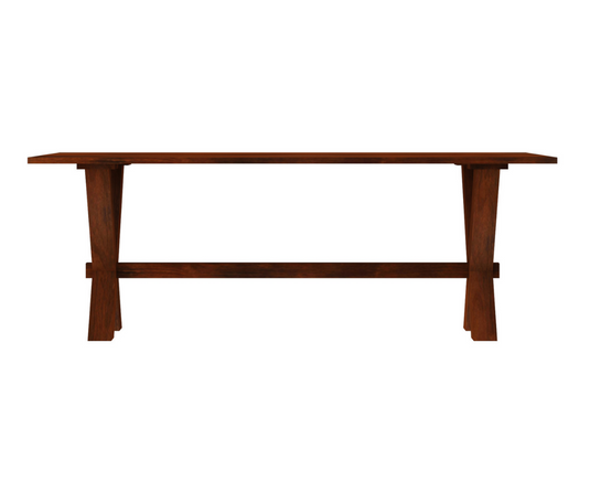 Charming X Leg Solid Wood Dining Table