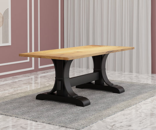 Merrick Solid Wood Dining Table with Black Legs
