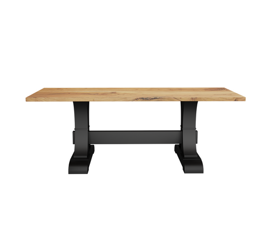 Merrick Solid Wood Dining Table with Black Legs