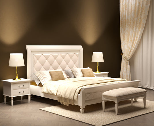 Luxury Bedroom Furniture Set | Beige White