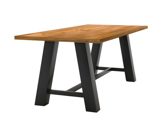 Majestic Solid Wood Dining Table with Metal Legs