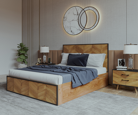 Serene Bed With Bedside Table | Bedroom Set