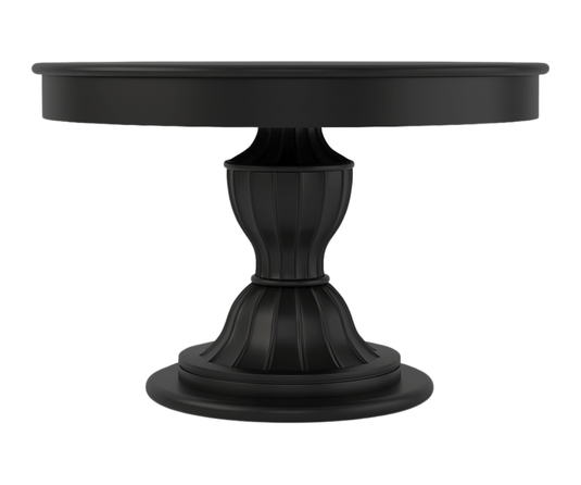 Azylo Luxury Solid Wood Round Dining Table in Black Finish