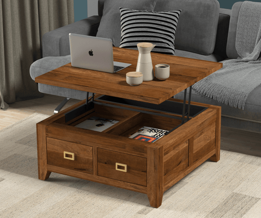 Lift Top Coffee Table with Storage | Wooden Square Coffee Table