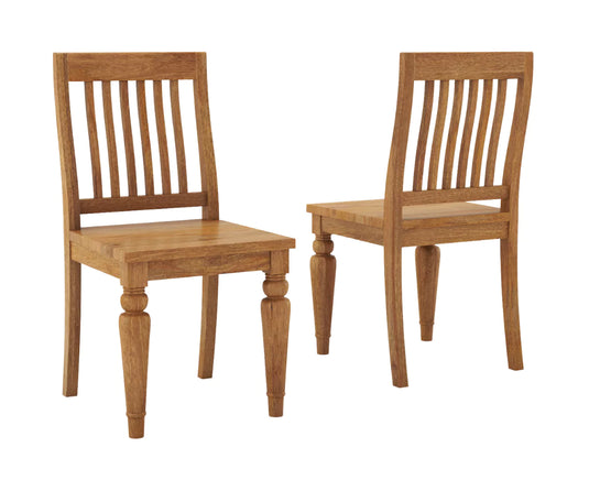 Coralia Wooden Dining Chairs Set of 2 - Mocha Finish