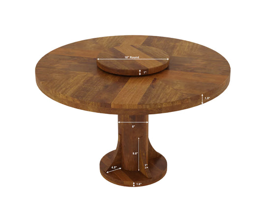 Fexoria 6 Seater Round Dining Table, Dimension Image.