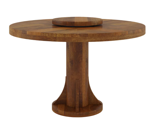 Fexoria 6 Seater Round Dining Table, Side View.