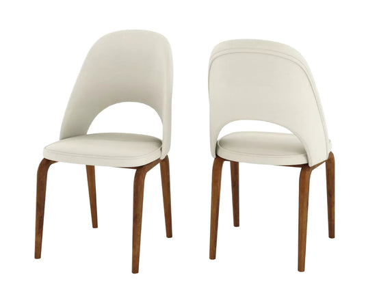 Fexoria Fabric Dining Chairs Set of 2, Front and Back View.