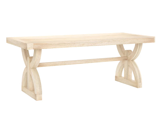 Nexlan Wooden Dining Table for 6, Prime White Finish.