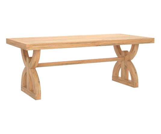 Nexlan Wooden Dining Table for 6, Natural Finish.