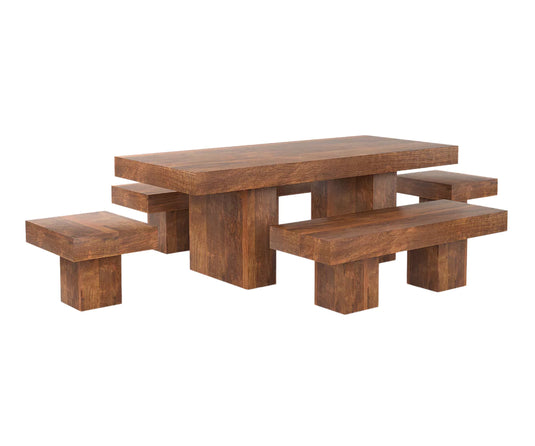 Oravelle Dining Table with Bench Set