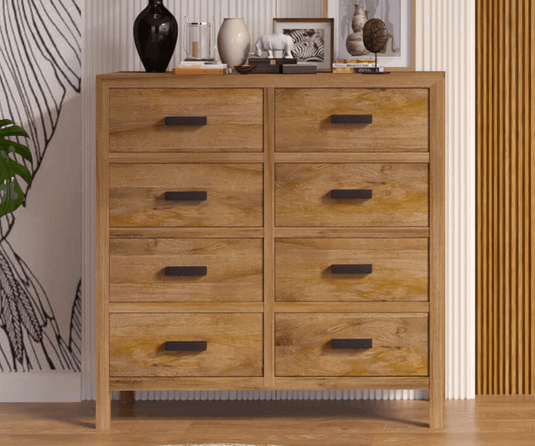 Orion Solid Wood 8 Drawer Chest | Wooden Chest of Drawer