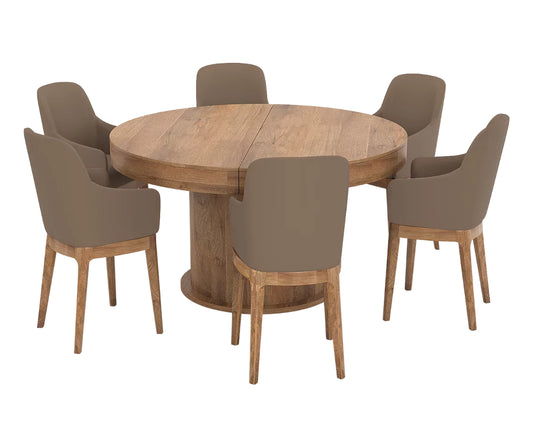 Qindora Round Extendable Dining Set