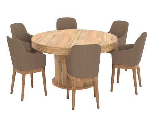 Qindora Round Extendable Dining Set