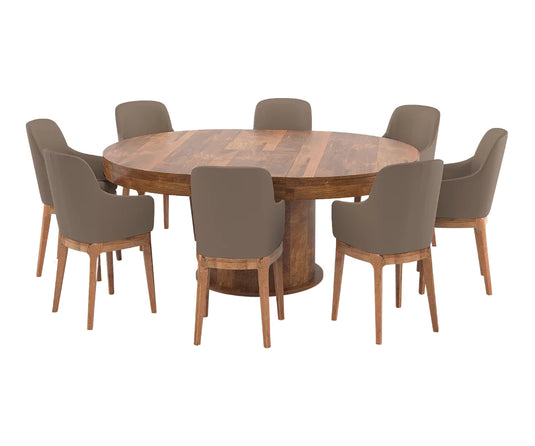 Qindora Round Extendable Dining Set