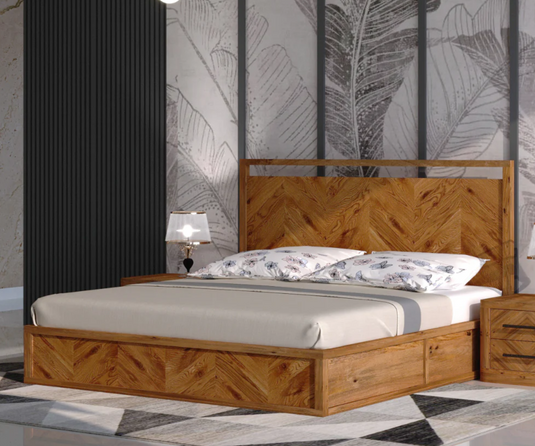 Riva Rustic Solid Wood Storage Bed