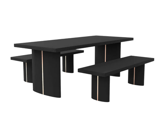 Tarkon Dining Table with Bench Set