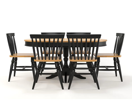 Trivex Round Extendable Dining Set 4 to 6 Seater, Front View.