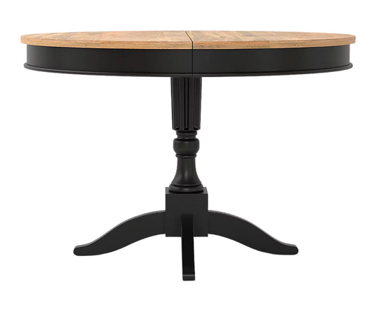 Trivex Round Extendable Dining Table 4 to 6 Seater, Front View.