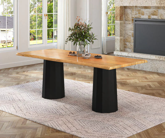 Verdania Solid Wood 6 Seater Dining Table, Interior View.