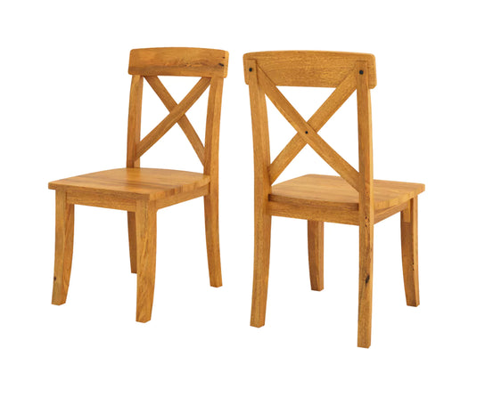 Viston Wooden Dining Chairs Set of 2 - Honey Finish