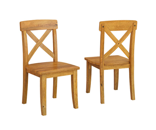 Viston Wooden Dining Chairs Set of 2 - Front and Back