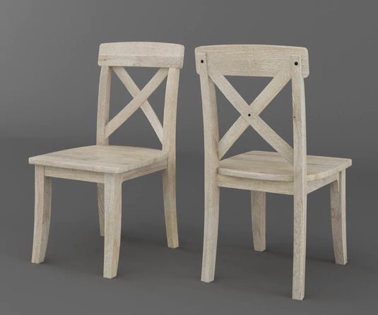 Viston Wooden Dining Chairs Set of 2 - White Prime Finish