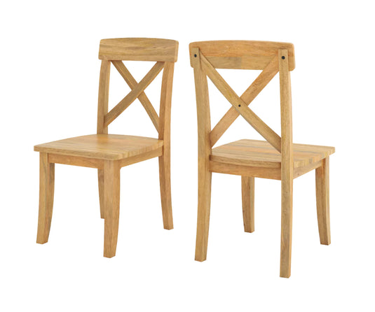 Viston Wooden Dining Chairs Set of 2 - Natural Finish